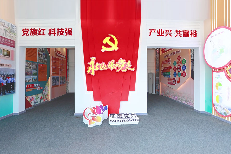 花卉产业发展党建馆一角